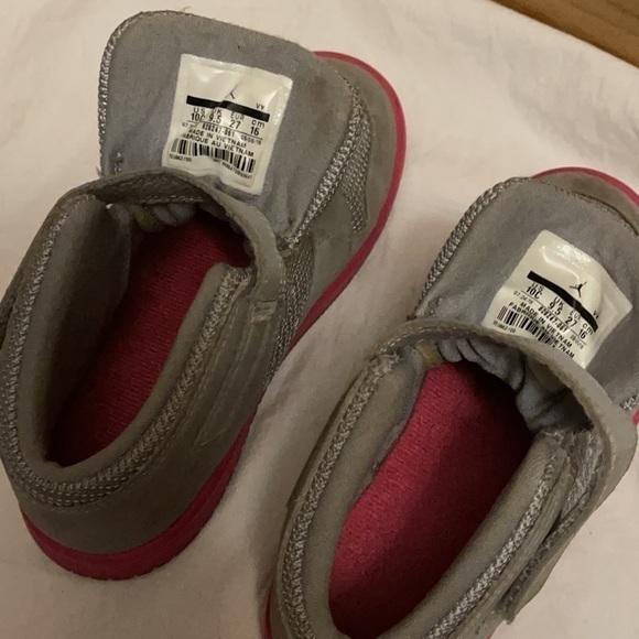 Nike air Jordan hightops! Grey and pink! Size 10c - Picture 5 of 6